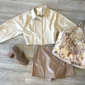 Lumiere long sleeve taupe bottom down